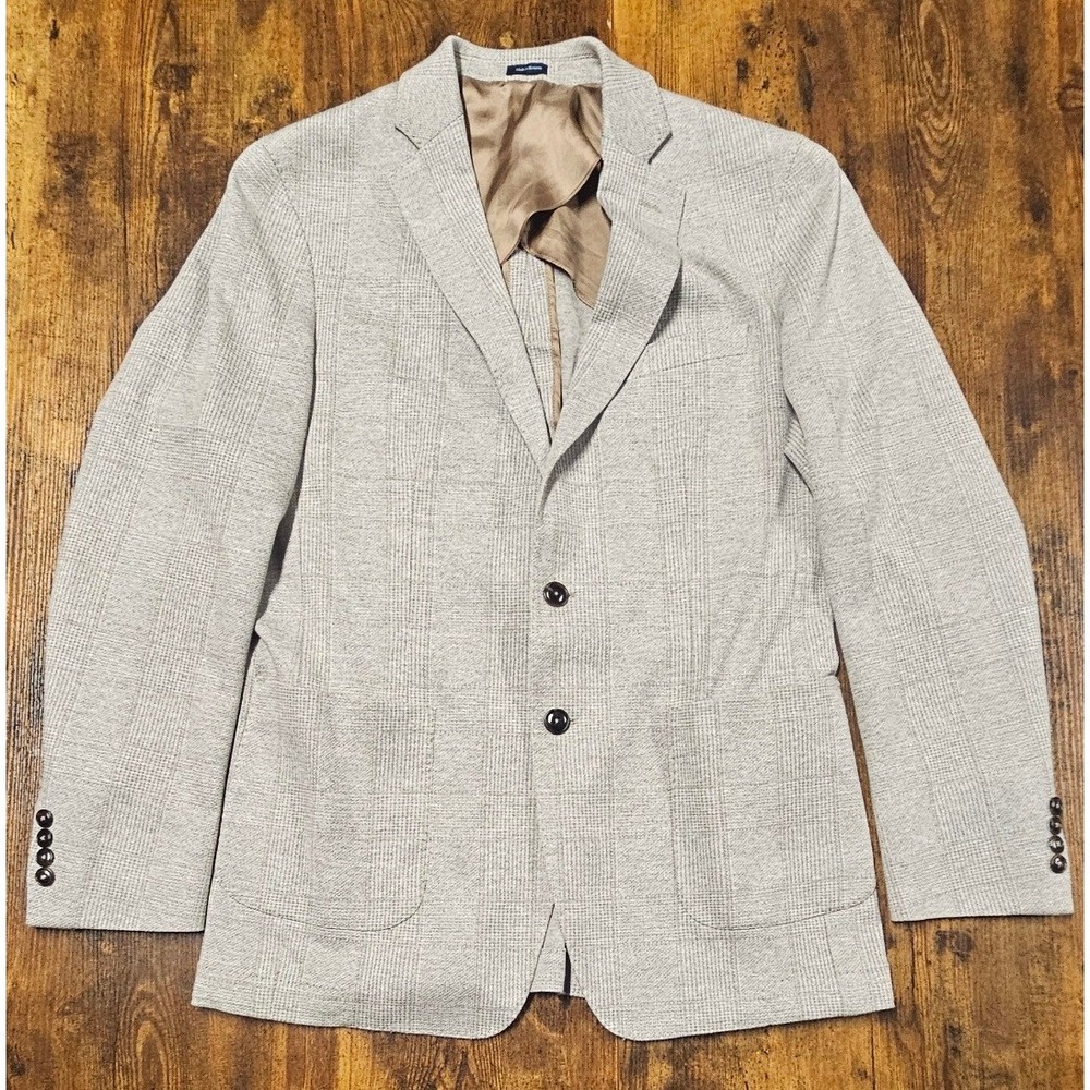 Peter Millar Crown Crafted Blazer Mens Grey Glen Plaid Sport Coat Tailored Fit
